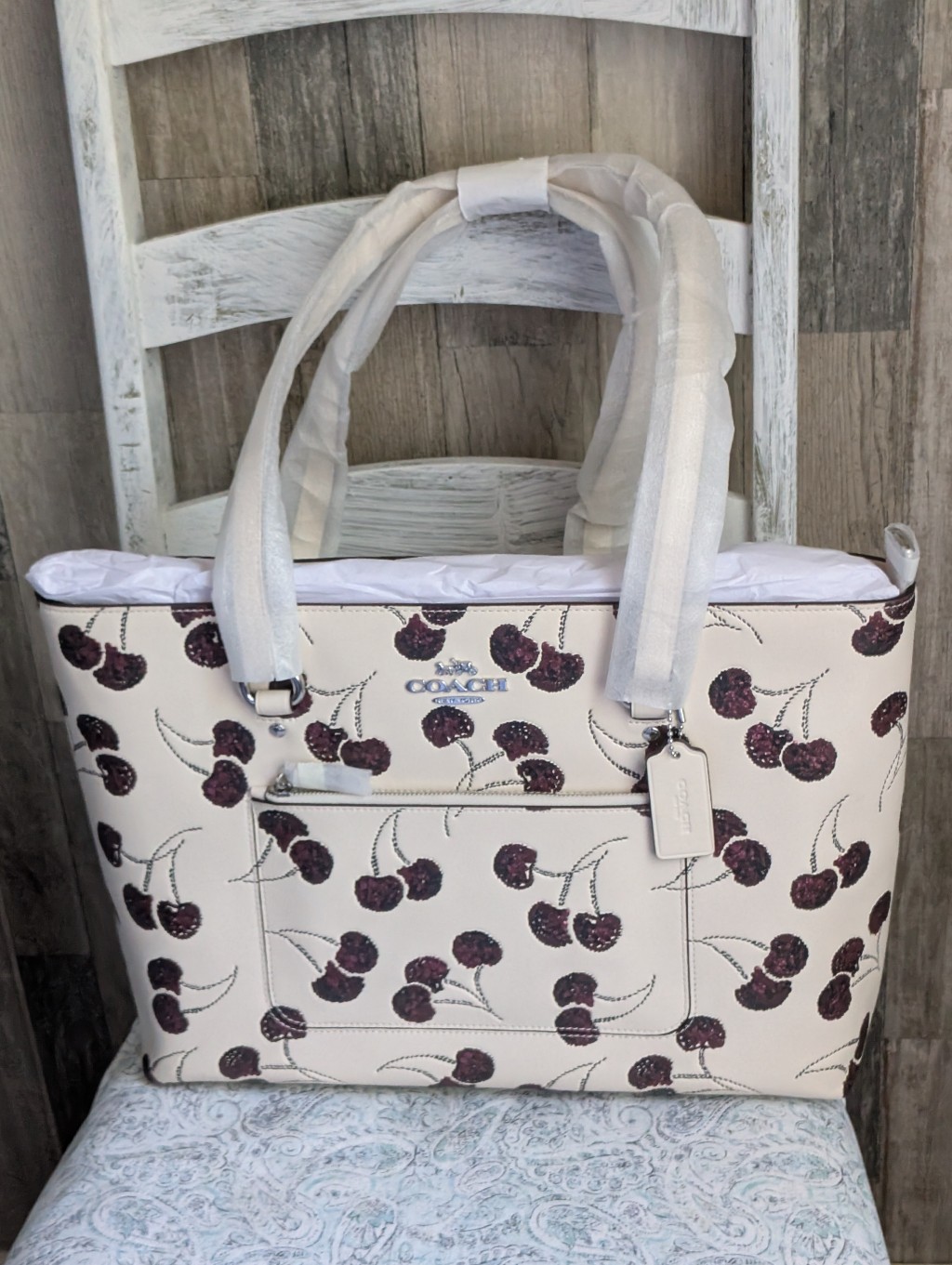 Coach Nwt Station Embellished Cherry Tote